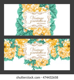 Invitation with floral background