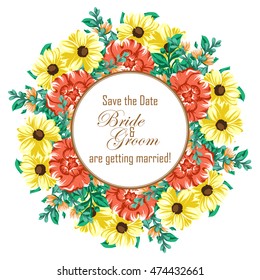Invitation with floral background