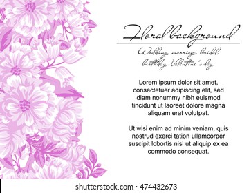 Invitation with floral background