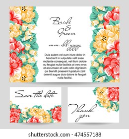 Invitation with floral background