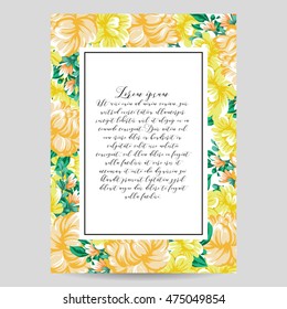Invitation with floral background