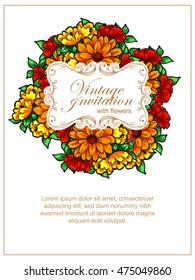Invitation with floral background