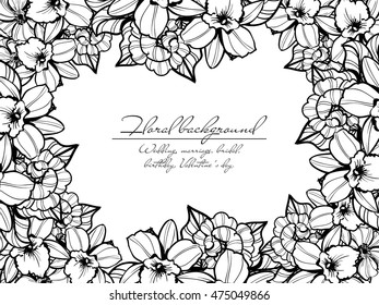 Invitation with floral background