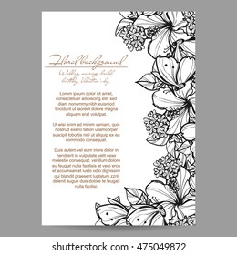 Invitation with floral background