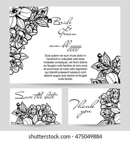 Invitation with floral background