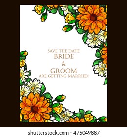 Invitation with floral background