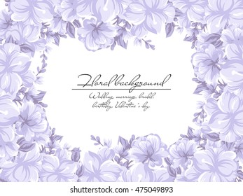 Invitation with floral background