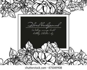 Invitation with floral background