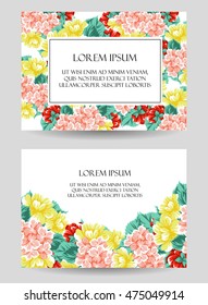 Invitation with floral background