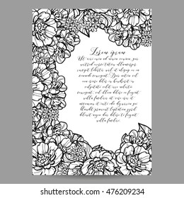 Invitation with floral background