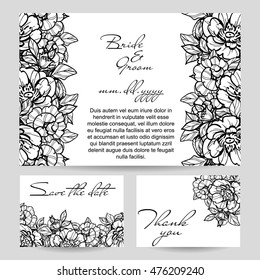 Invitation with floral background