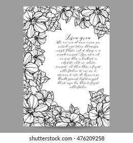 Invitation with floral background