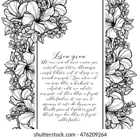 Invitation with floral background