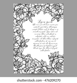 Invitation with floral background