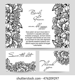 Invitation with floral background