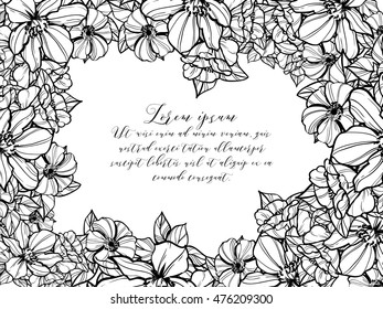 Invitation with floral background