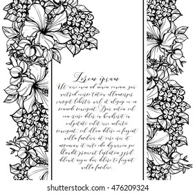 Invitation with floral background