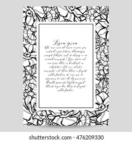Invitation with floral background