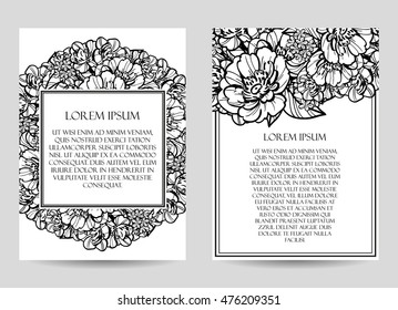 Invitation with floral background