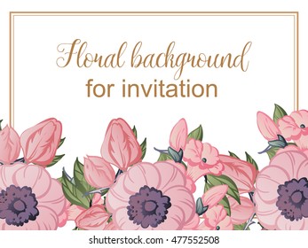 Invitation with floral background