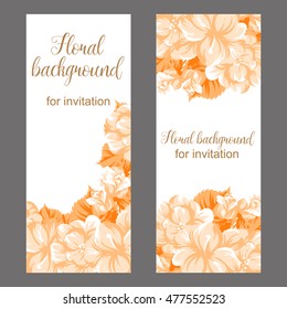 Invitation with floral background