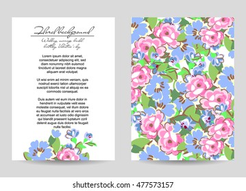 Invitation with floral background