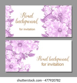 Invitation with floral background