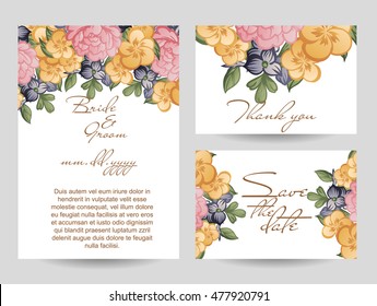 Invitation with floral background