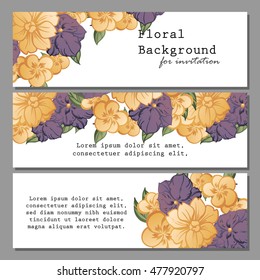 Invitation with floral background