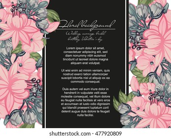 Invitation with floral background