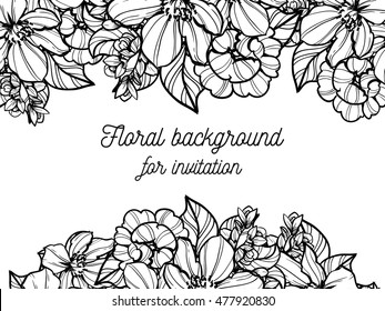 Invitation with floral background