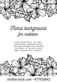 Invitation with floral background