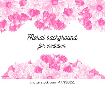 Invitation with floral background