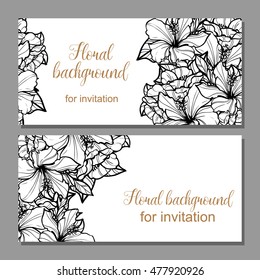 Invitation with floral background