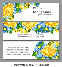 Invitation with floral background