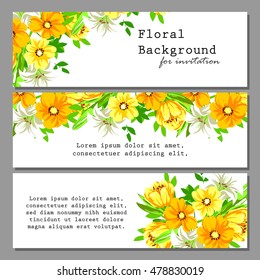 Invitation with floral background