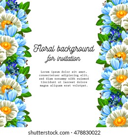 Invitation with floral background