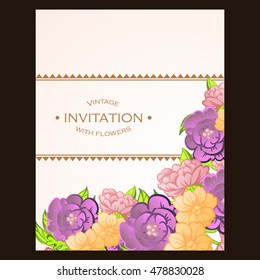 Invitation with floral background