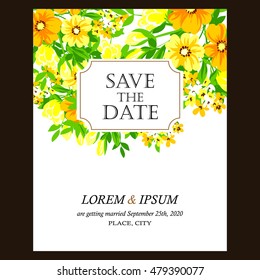 Invitation with floral background