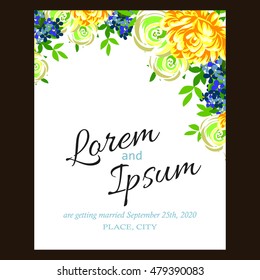 Invitation with floral background