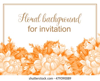 Invitation with floral background