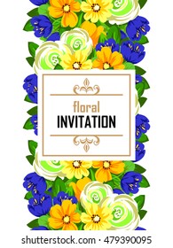 Invitation with floral background