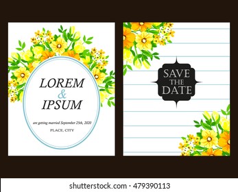 Invitation with floral background