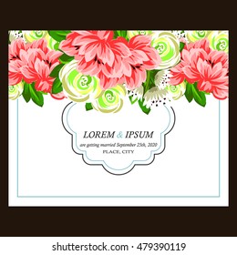 Invitation with floral background