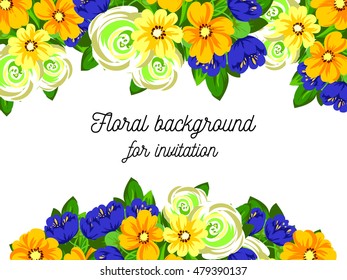Invitation with floral background