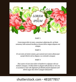 Invitation with floral background