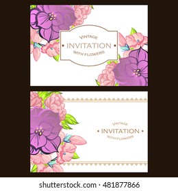 Invitation with floral background