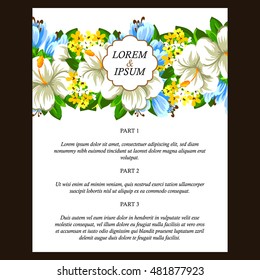 Invitation with floral background