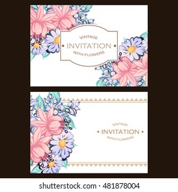 Invitation with floral background