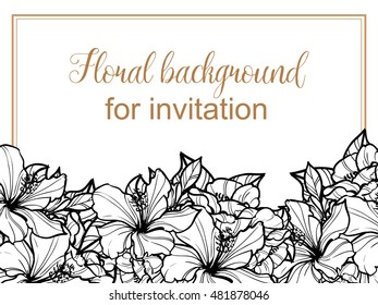 Invitation with floral background